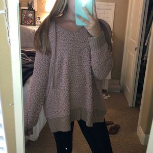 Oversized chunky pink sweater